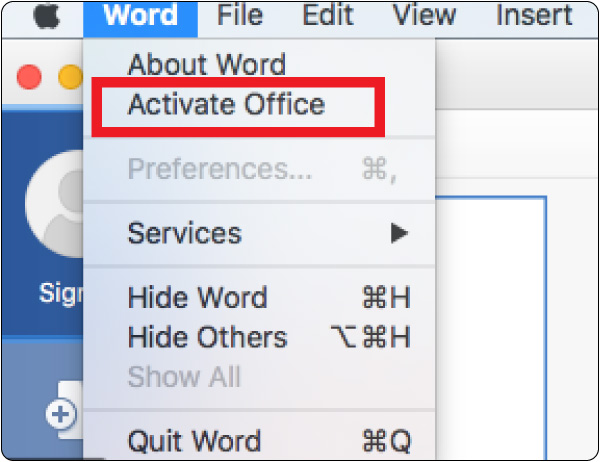activate microsoft office for mac student